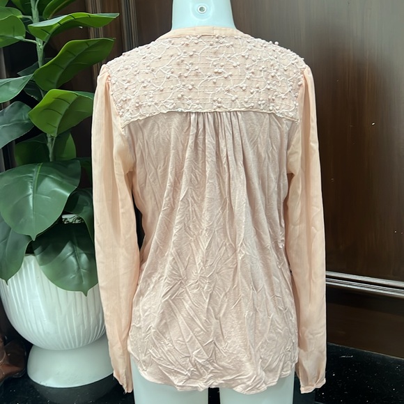 Anthropologie- Tiny Mixed Media Crepe Blouse S - Picture 5 of 11